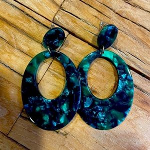 Green Statement Earrings